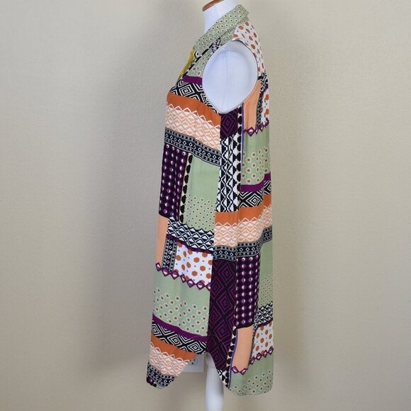 Anthropologie Everyway Shirtdress Patchwork Midi Multi-color Dress - 6 - Picture 7 of 11